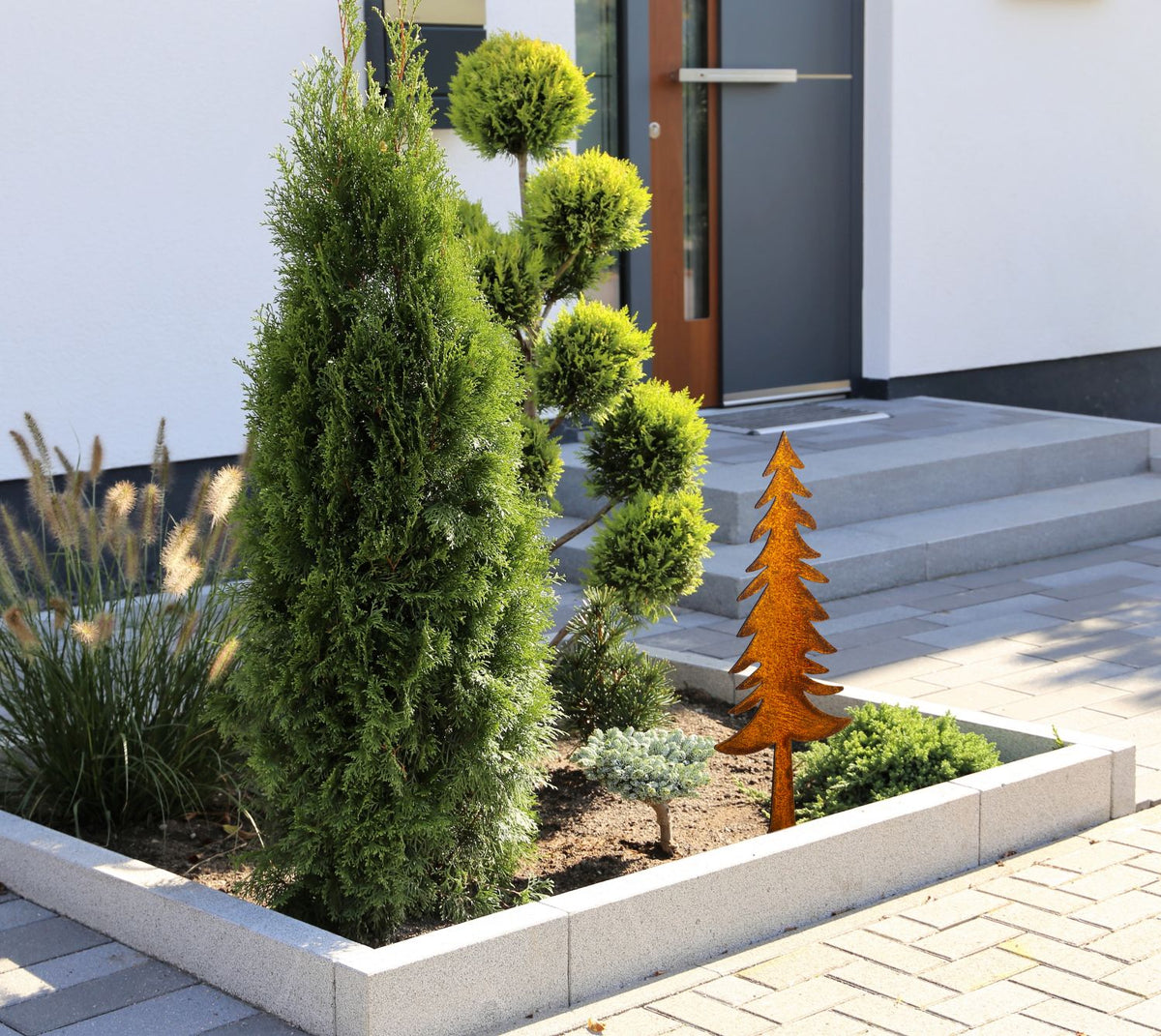 Fichte Baum Skulptur Tanne Garten Deko Terrassen Deko Balkon Deko